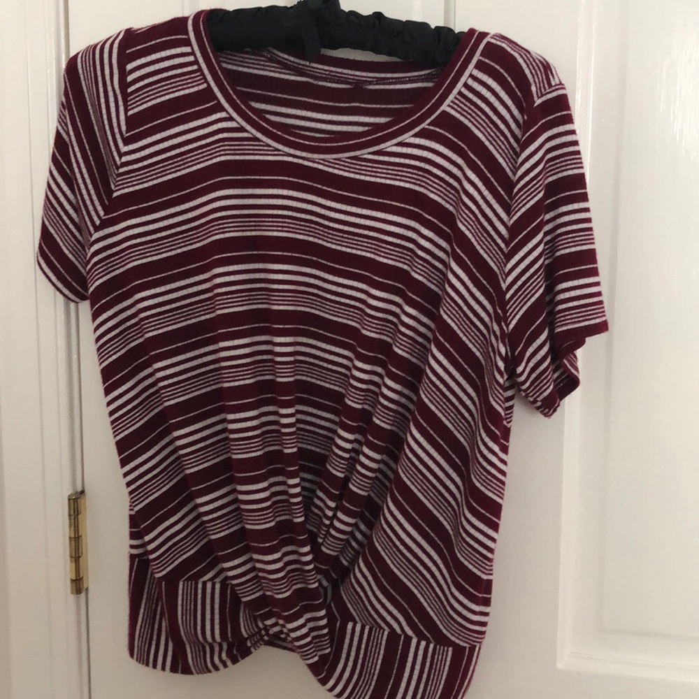 Burgundy striped tee